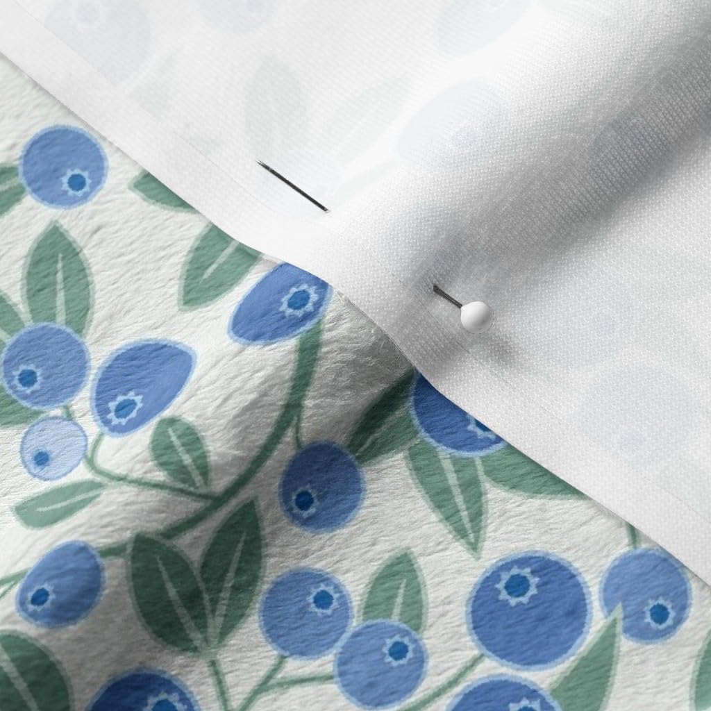 Spoonflower Fabric - Blueberry Blueberries Nature Botanical Plants Blue Fruit Food Printed on Minky Fabric by The Yard - Sewing Baby Blankets Quilt Backing Plush