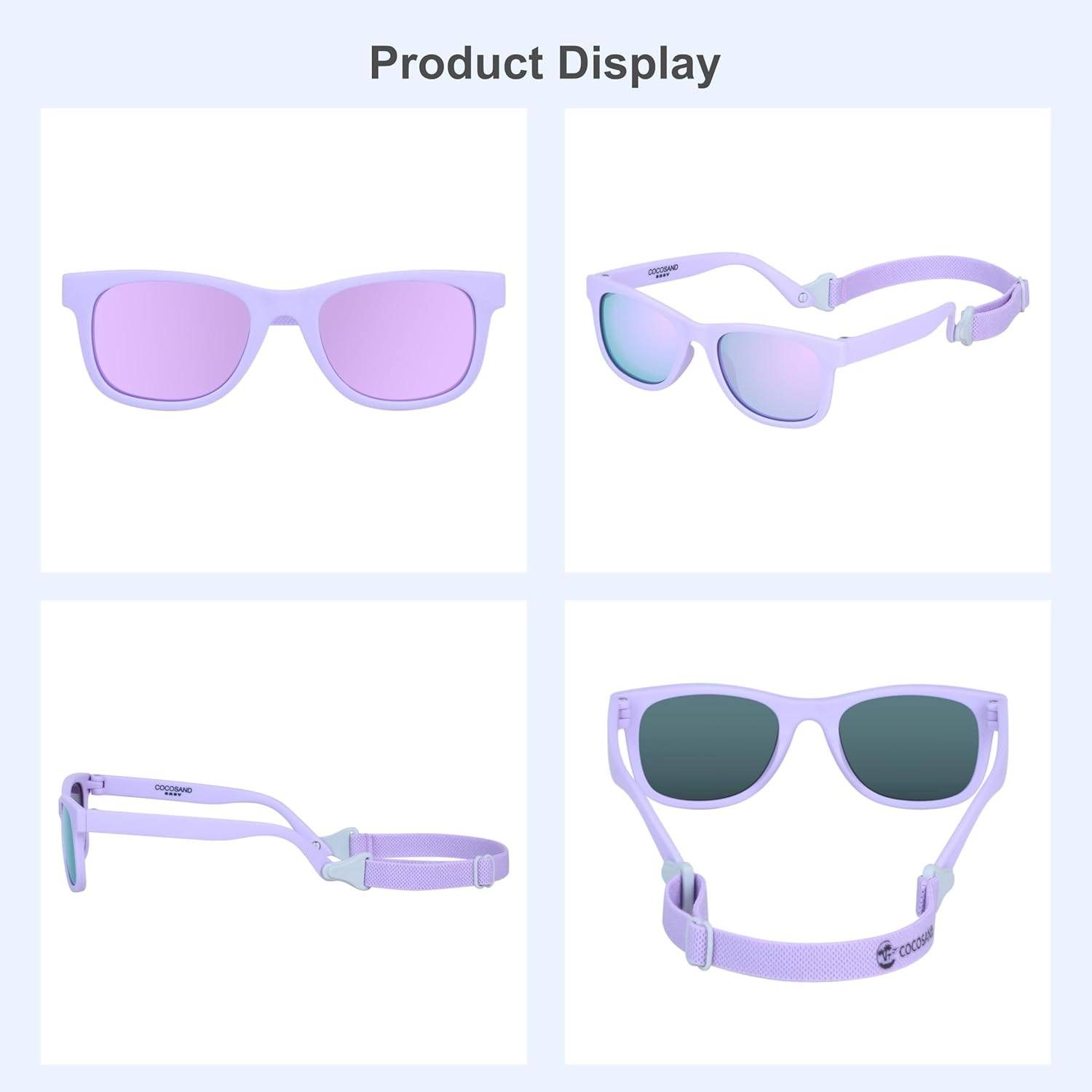 COCOSAND Flexible Baby Sunglasses with Strap Polarized UV Protection for Toddler Infant Newborn Boy Girl Age 0-24 Months - Image 6