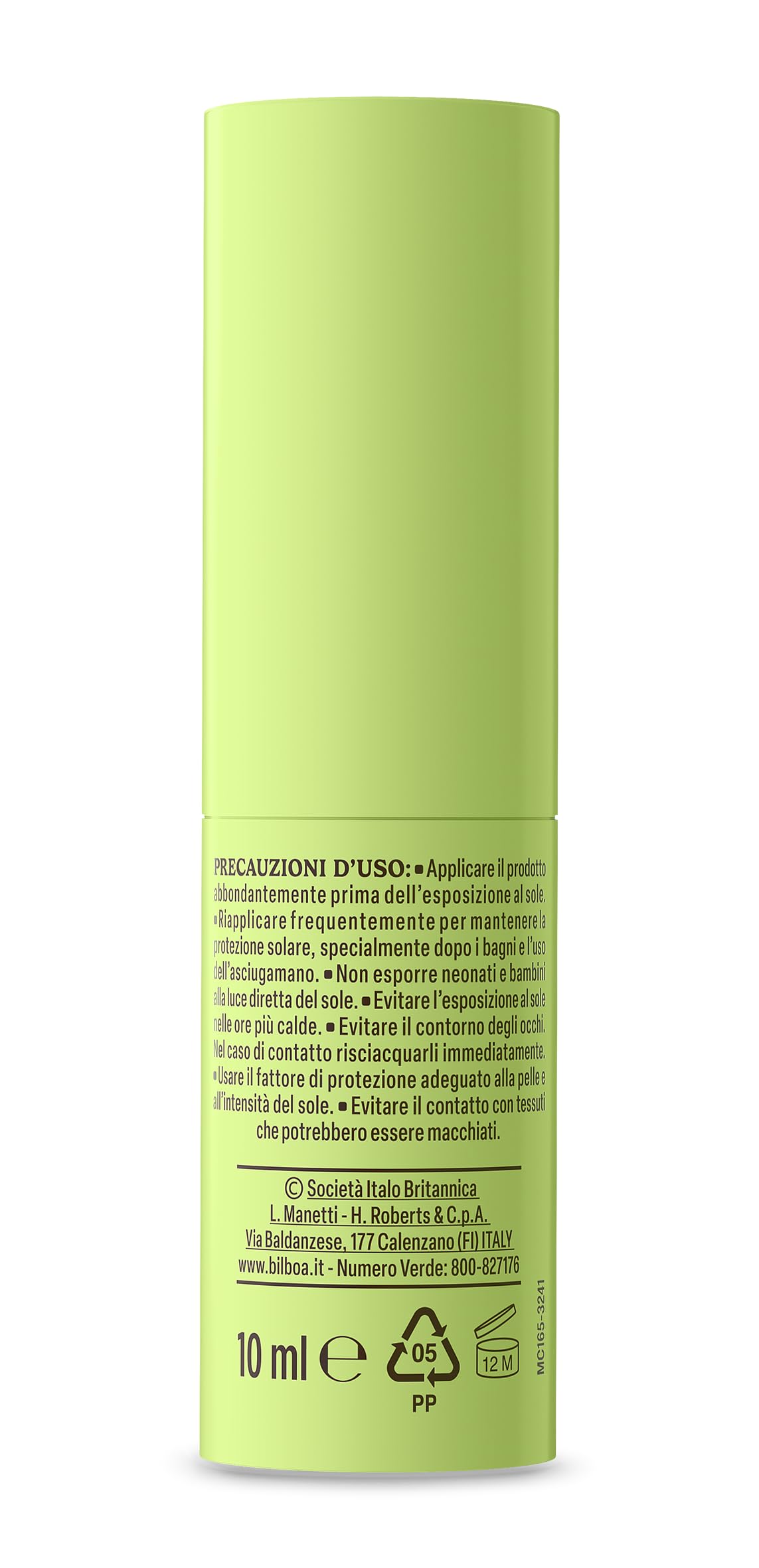 Bilboa, Sapore di Aloe, Stick Solare SPF 50+, Protezione Solare per Zone Delicate del Corpo e Pelli Sensibili, Profumo di Aloe Vera, Resistente all’Acqua, Formato Viaggio, 20 ml