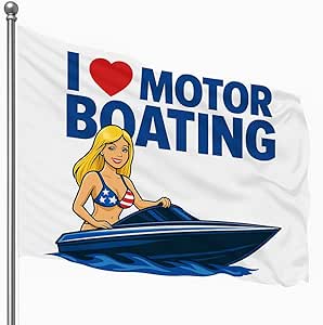 Amazon.com : I Motor Boating Flag 3x5 FT – Funny Lake, Boat, and Beach ...