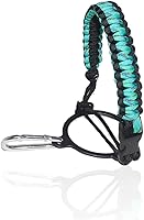 Vista 2 de ZYAMY 2 soportes de correa de mango de paracaídas con anillo de goma de seguridad y mosquetón para botella de agua Hydro Flask, se adapta a botellas