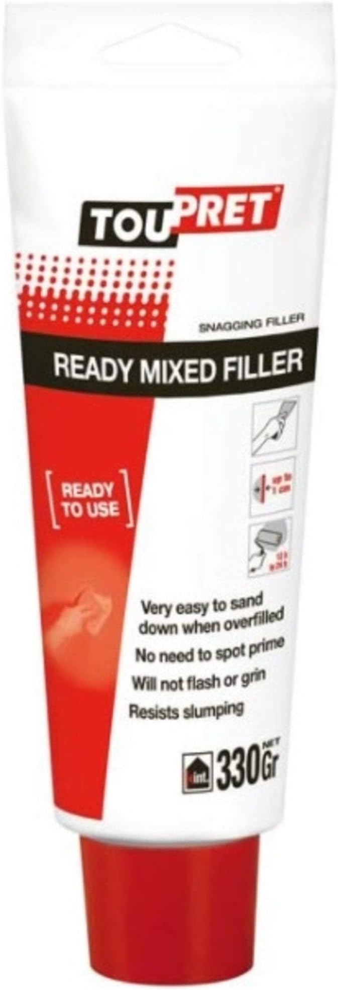 ToupretInterior Ready Mixed Filler Red Tube 330 gram