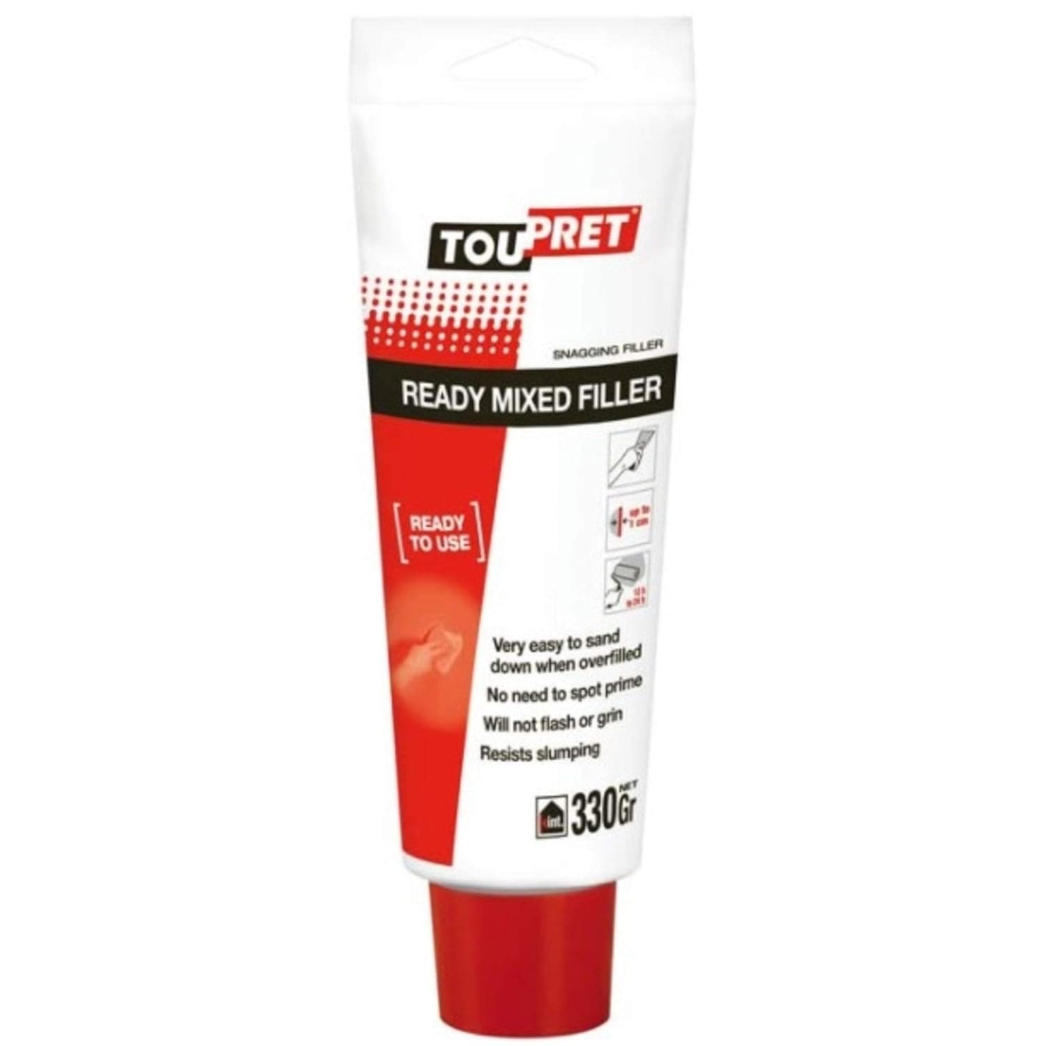 Toupret Interior Ready Mixed Filler Red Tube 330 gram