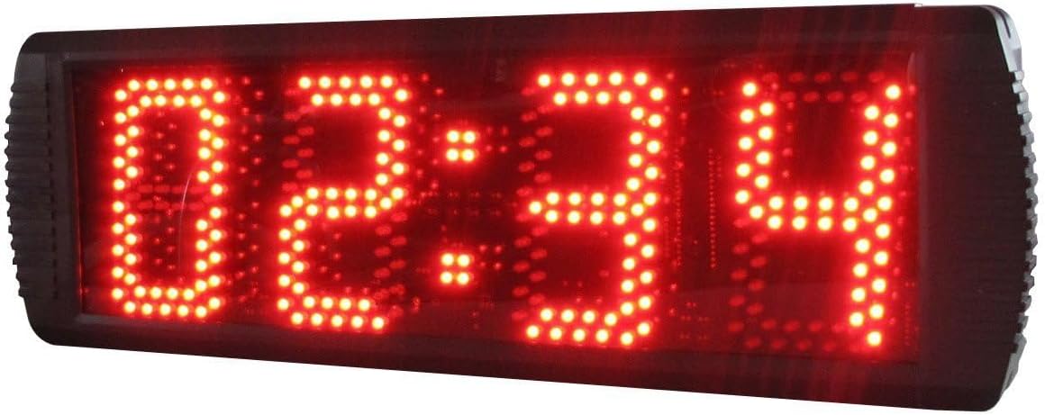 AZOOU 5" LED Time & Temp. Sign Semi-Outdoor Support Fahrenheit & Celsius Temperature Display Real Time Clock and Calendar IR Remote Control