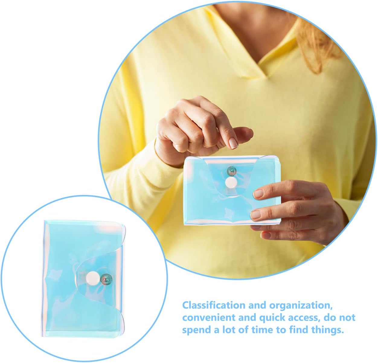 NOLITOY Multi-Card Card Bag Holographic Pvc Wallet for Travel Stylish Transparent Organizer for Credit Cards and Ids 4.13X3.14 Inch - Image 7