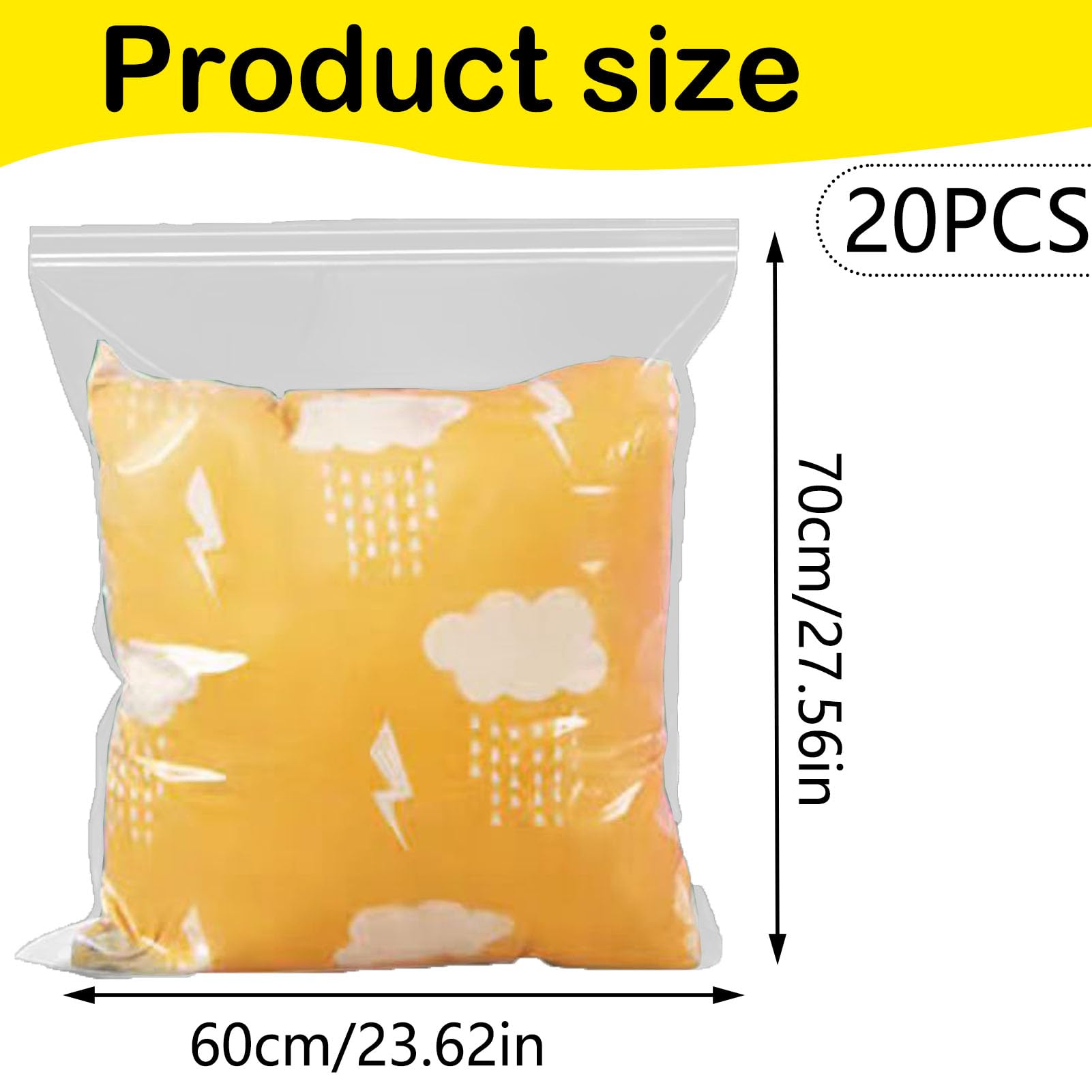 X-YSUNEAS 20 Pcs Clear Seal Bags, Waterproof Luggage Organiser - Image 2