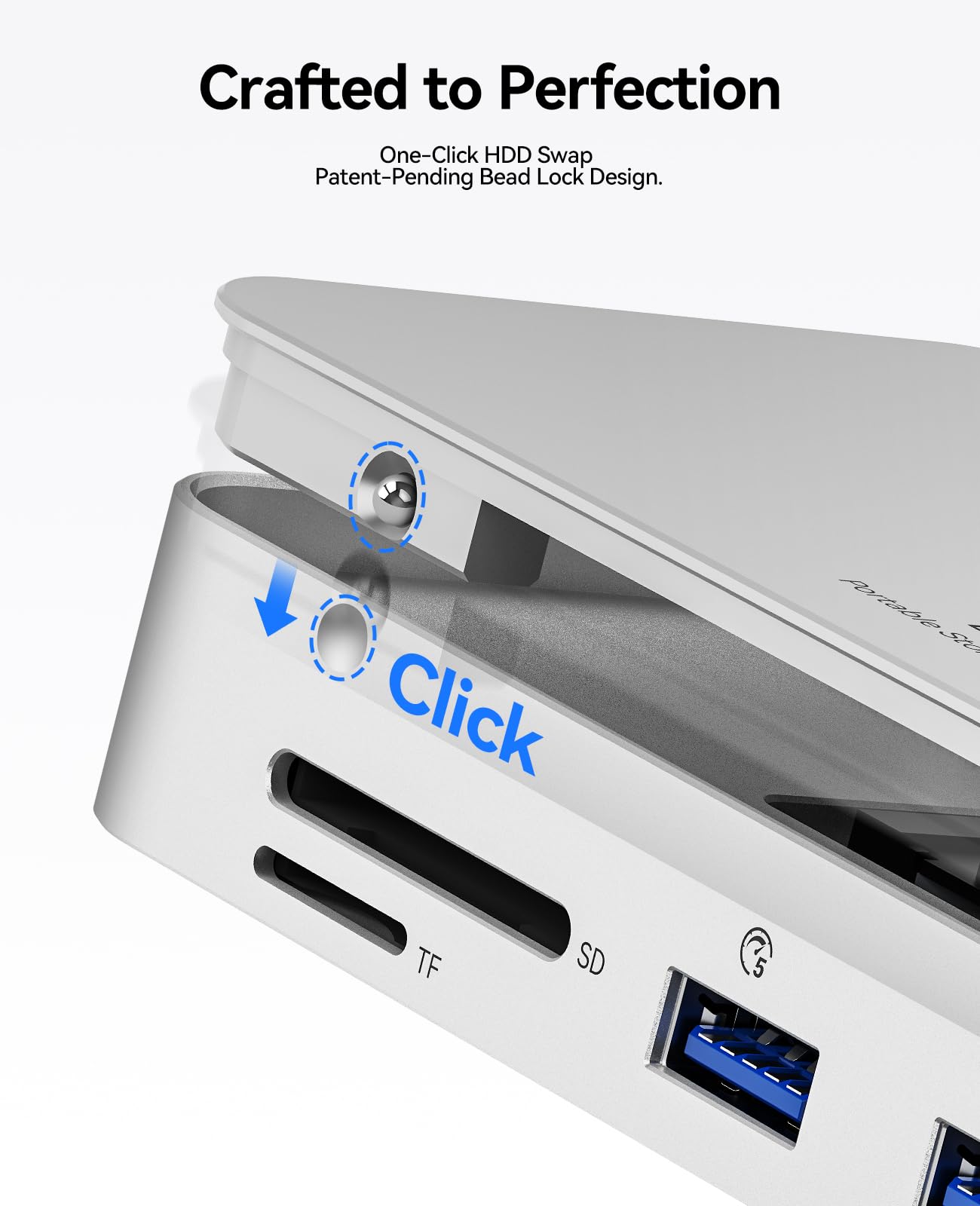 ORICO 7 IN 1 USB C Hub mit 8TB M.2 NVMe SSD Gehäuse | Docking Station mit 10 Gbps USB-C & USB-A ports,2* 5Gbps USB-A,3.0 SD/TF, 100W PD, Gigabit Ethernet,Kompatibel für Laptop-D7