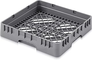 Commercial Dishwasher Tray Rack Polypropylene Full Size Flatware Rack for Bowls Plates Knives Forks Cups, Gray