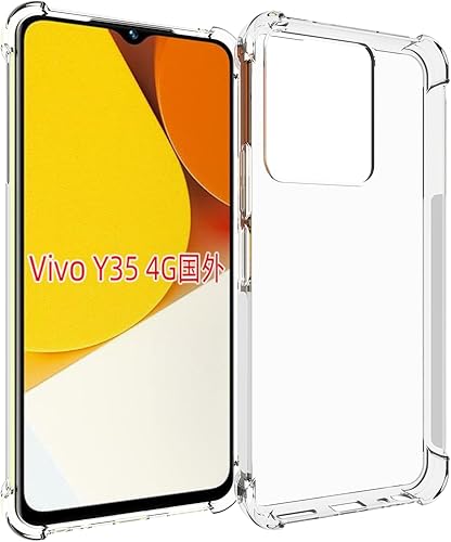 Funda para Vivo Y35 / Vivo Y22s / Y22 TPU transparente cuatro esquinas cubierta protectora transparente suave