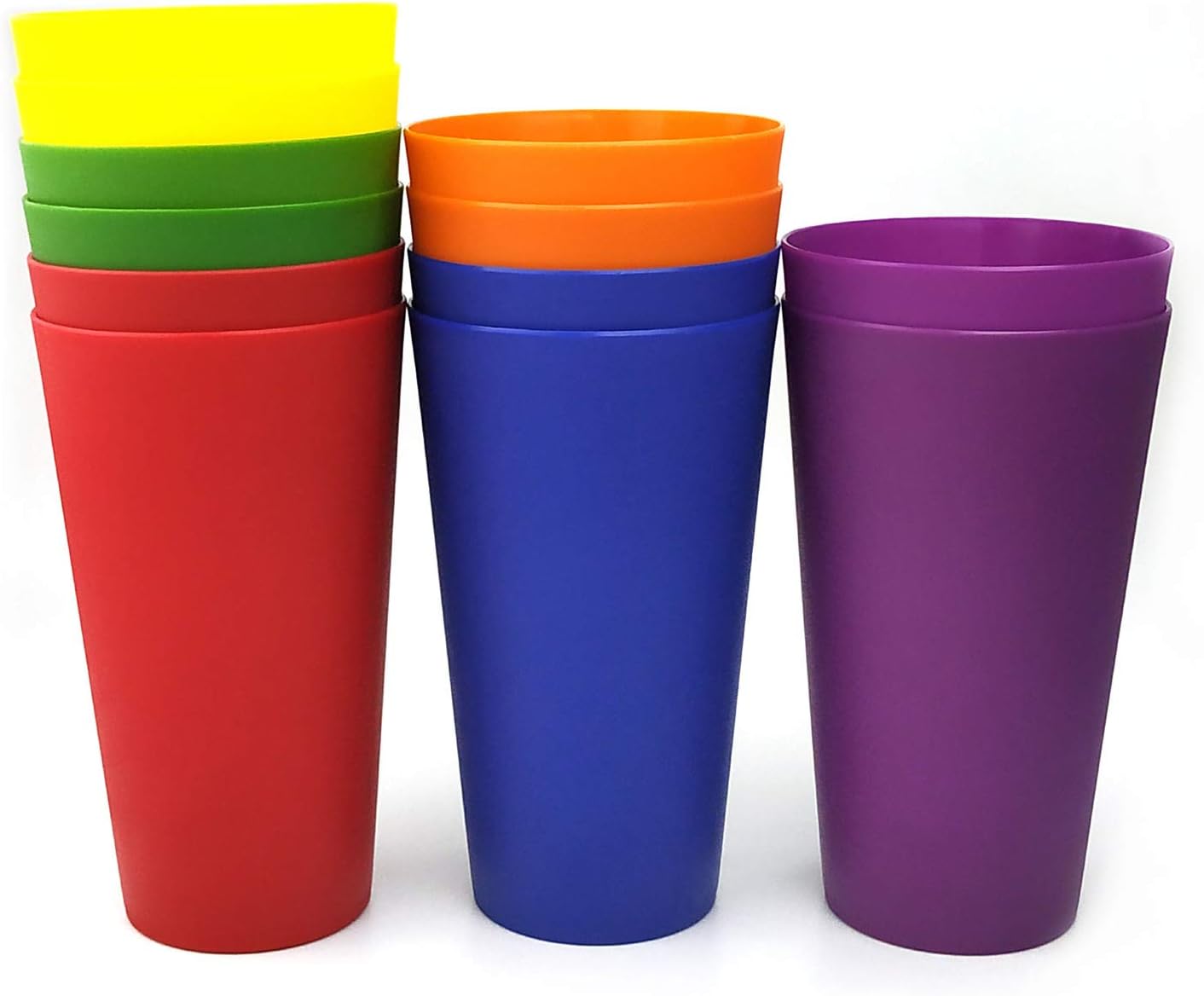 Black Friday - 40% OFF 32-ounce Plastic Tumblers Large Drinking Glasses, Set of 12 Multicolor - Unbreakable, Dishwasher Safe, BPA Free