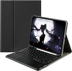 Capa Para Tablet Com Teclado Bluetooth Para Samsung Tab S6 Lite 10.4 Polegadas (Preto, Teclado de toque)