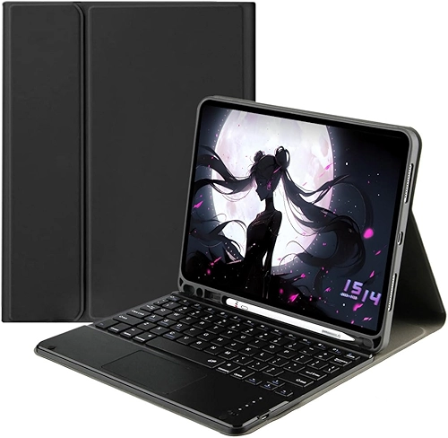 Capa Para Tablet Com Teclado Bluetooth Para Samsung Tab S6 Lite 10.4 Polegadas (Preto, Teclado de toque)