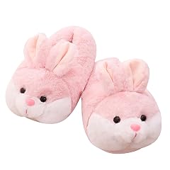 HANDKEI Cute Womens Bunny Slippers - Fuzzy House Animal Slippers Non-slip Warm Indoor Slippers - New Year Valentines