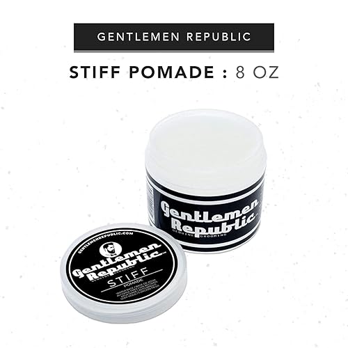 Miniatura 4 de Gentlemen Republic Pomada rígida de 8 onzas, fijación ligera durante todo el día con acabado de alto brillo, fórmula sin alcohol y sin parabenos,