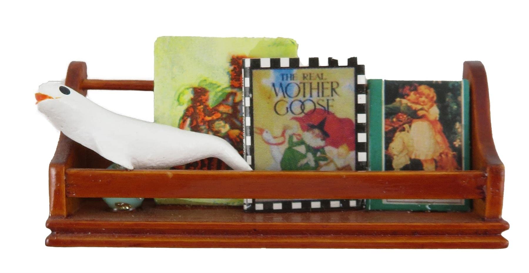 Melody Jane Puppenhaus-Zubehör – Miniatur-Regal Mit Teddy & Buch, Holz, Maßstab 1:12