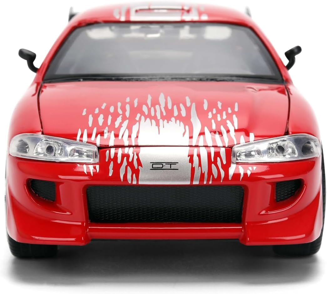Jada Toys – Fast & Furious 1:24 Mitsubishi Eclipse (RX-7 Design) – Die-Cast Model Car, Detailed Exterior, Authentic Movie Replica, Collectible Toy – Ages 8+, Red