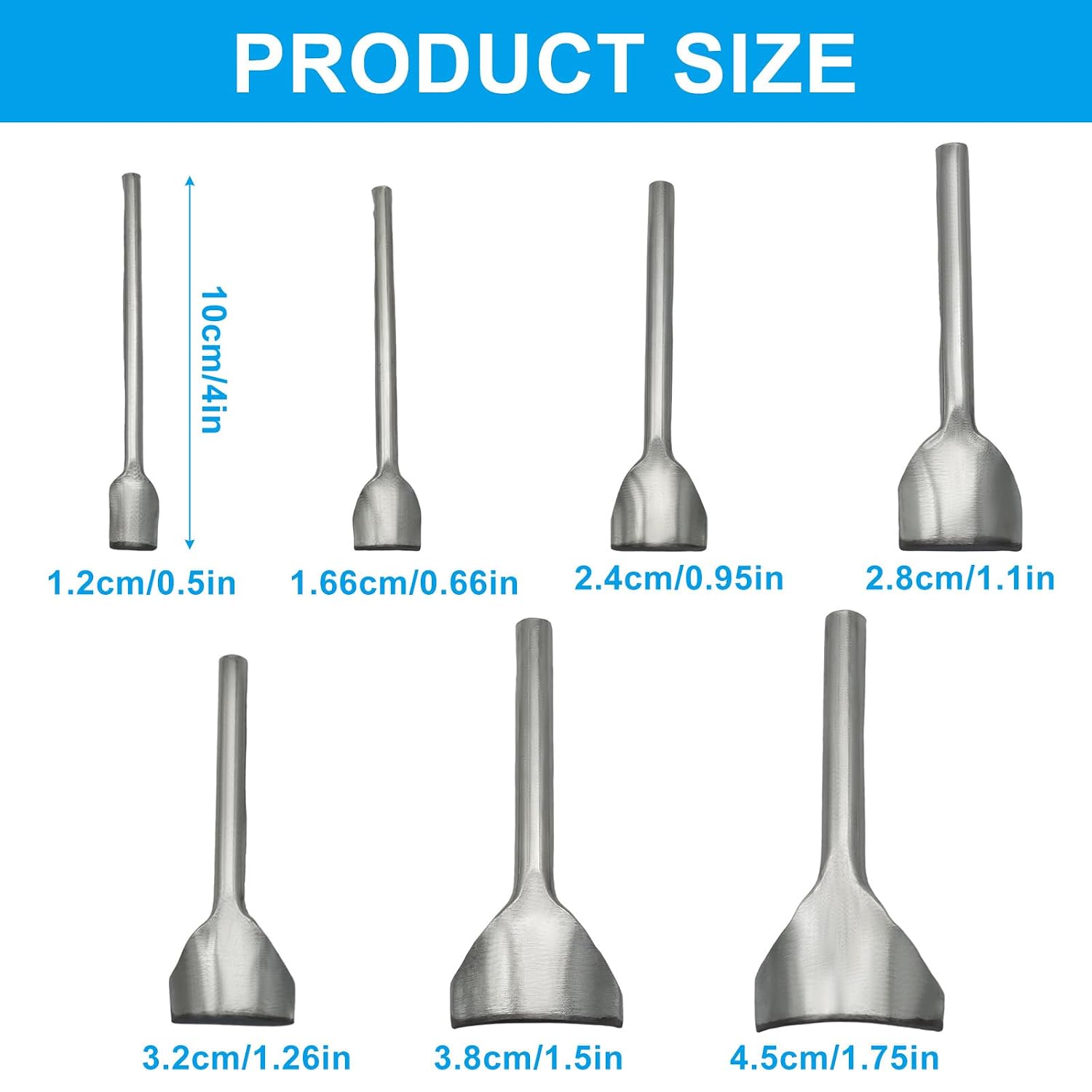 Jiozermi 7 Sizes Arc-Shaped Leather Punch Cutter
