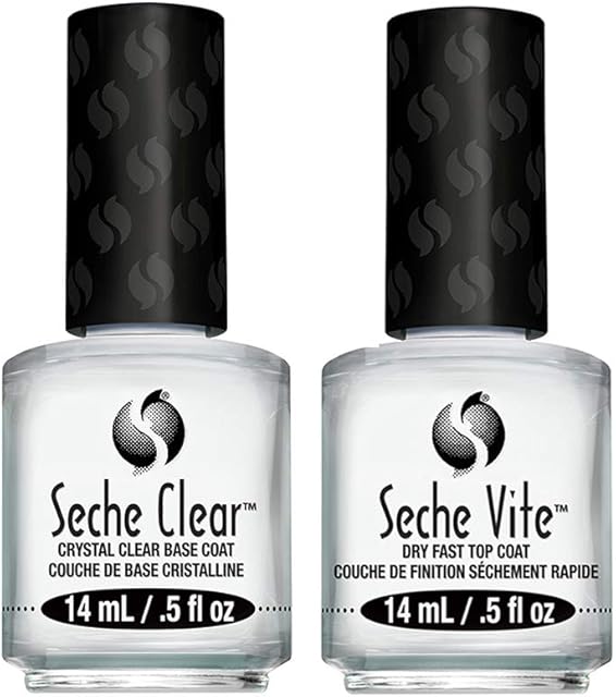Seche Vite Dry Fast Top Coat/ Clear Crystal Base Coat Duo
