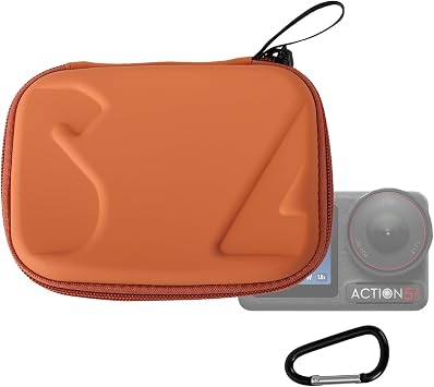 Camera Case for DJI Osmo Action 5 Pro Accessories Battery Charging Cable Adapter Mount Carrying Cover Travel Hard Shell - Orange