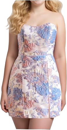 Strapless Homecoming Dresses 2025 Tight Floral Formal Dress Short Bodycon Prom Cocktail Party Dresses with Slit