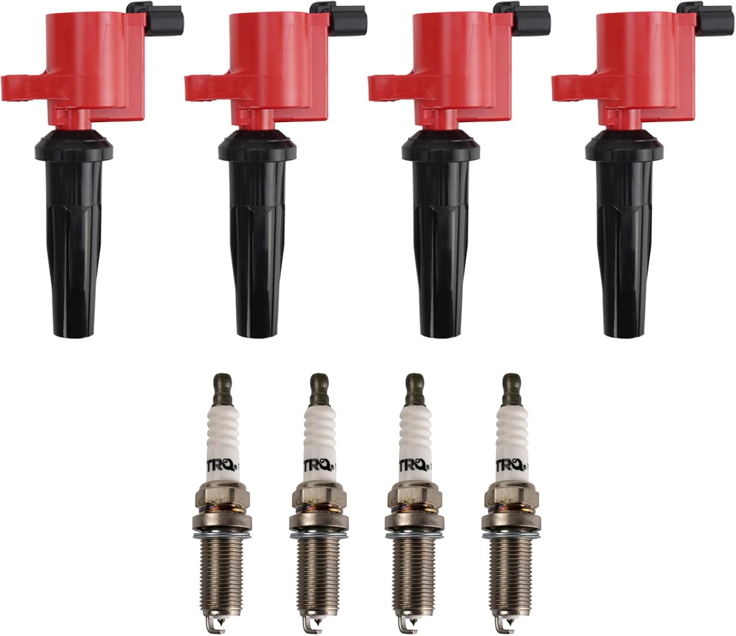 TRQ Ignition Coil and Spark Plug Kit 8 Piece Compatible with 2009 Mazda Tribute