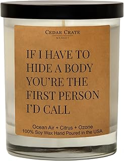 Best Friend Presents for Women Who Have Everything, Birthday Gifts for Her, Funny Scented Candle, Unique for Her, Sister, Co-Worker Friendship - Ocean Air, Citrus, Ozone, Soy Wax Handmade in The USA