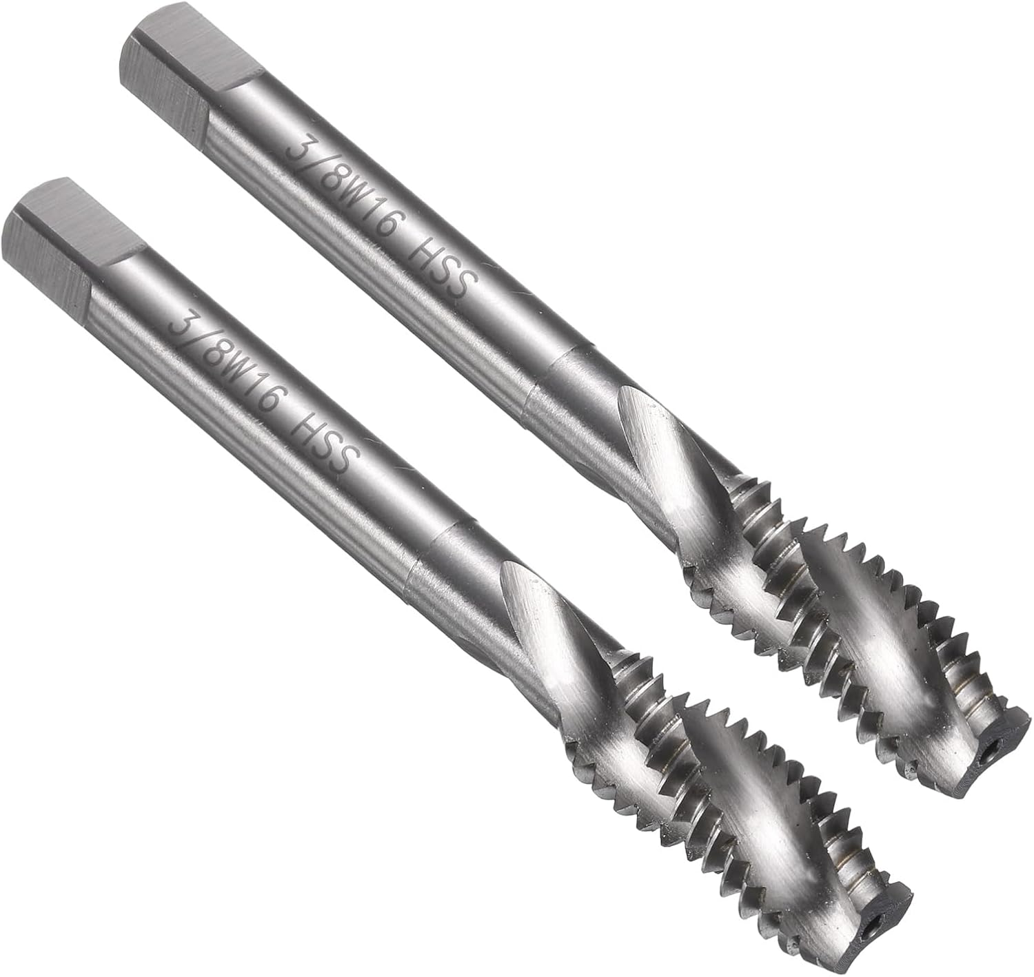 uxcell 2pcs Spiral Flute Thread Taps 1/2-12 BSW H2 Machine Threading Tap Bit, Uncoated Screw Tapping Repair Tool, M35 Cobalt High-Speed Steel (M35 HSS-CO)