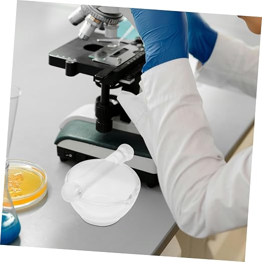 Mortero y maja de vidrio con base reforzada para laboratorio y cocina miniatura 4