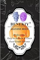 Vista 9 de Paquete de 2 moldes de silicona de calavera 3D con 8 cavidades con temática de calavera para hornear, herramienta de horneado para pastel