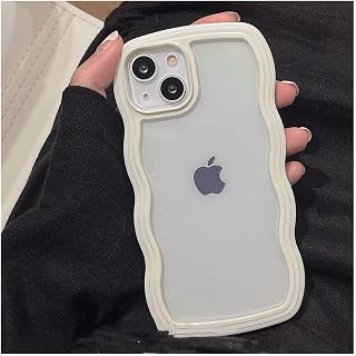 Cute Color 2N1 Wave Funda de Silicona Transparente para iPhone 14 13 12 Pro MAX 11 XR X XS 7 8 Funda Transparente Suave, Blanco, para iPhone XS