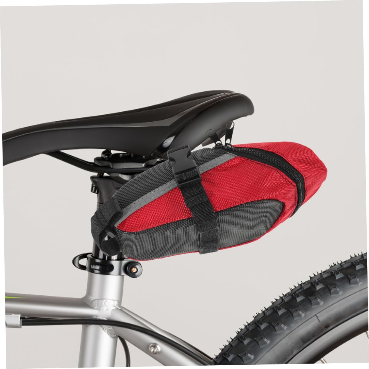 Bike Saddle Bag Rear Seat Pack Cycling Backseat Storage Pouch with Zipper Large Capacity for Mountain and Road Bikes Outdoor Riding Equipment Red