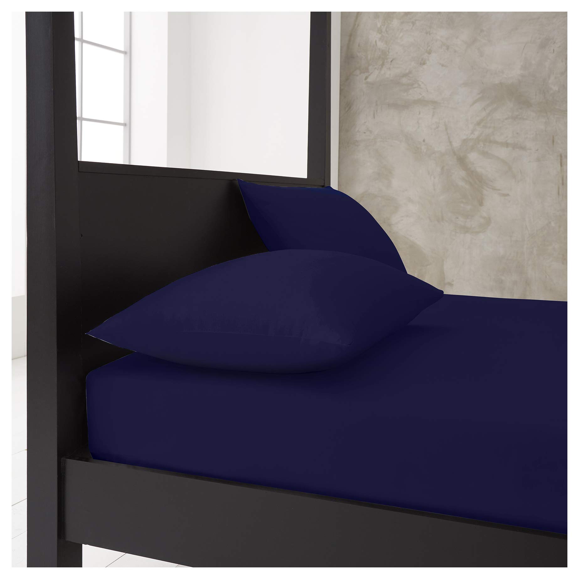 Gaveno Cavailia Super Soft Plain Dyed Diamond Housewife Pillow Cases [ 48 x 74 Cm - Navy ]