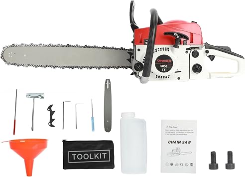 Gas Chainsaw, 58CC 20 Inch Chainsaw Gas Powered, 2-stroke Handheld Cordless Petrol Chain Saws, Gasoline Chain Saw for Forest Trees Wood 20Inch