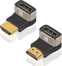 Duttek HDMI L-Shaped Conversion Adapter, 8K L-Shaped HDMI Conversion Adapter, HDMI 2.1 Male to Female Adapter Upward & Downward Angle Extender Connector 8K@60Hz 4K@120Hz for TV HDR Laptop PC PS4 (2