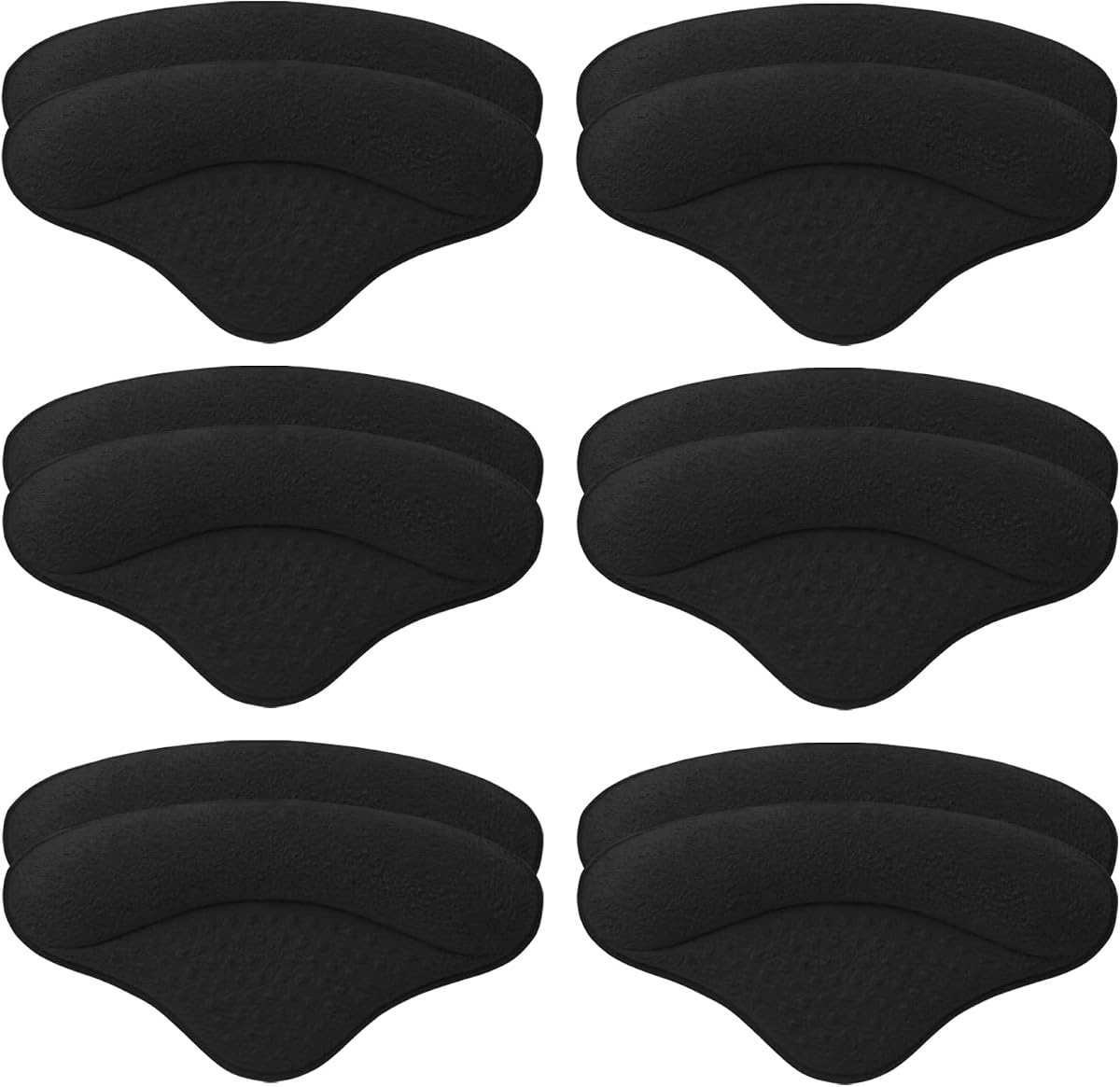 6 Pairs Heel Pads Heel Grips Liner for Loose Shoes, Heel Cushion Pads Heel Inserts for Shoe Too Big, Ultra Soothing Heel Protectors for Heel Pain, Heel Slipping, Blisters, Friction(Black)