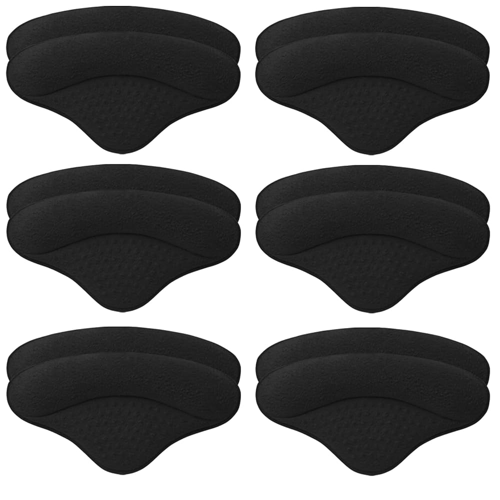 6 Pairs Heel Pads Heel Grips Liner for Loose Shoes, Heel Cushion Pads Heel Inserts for Shoe Too Big Men Women- Ultra Soothing Heel Protectors for Heel Pain, Heel Slipping, Blisters, Friction