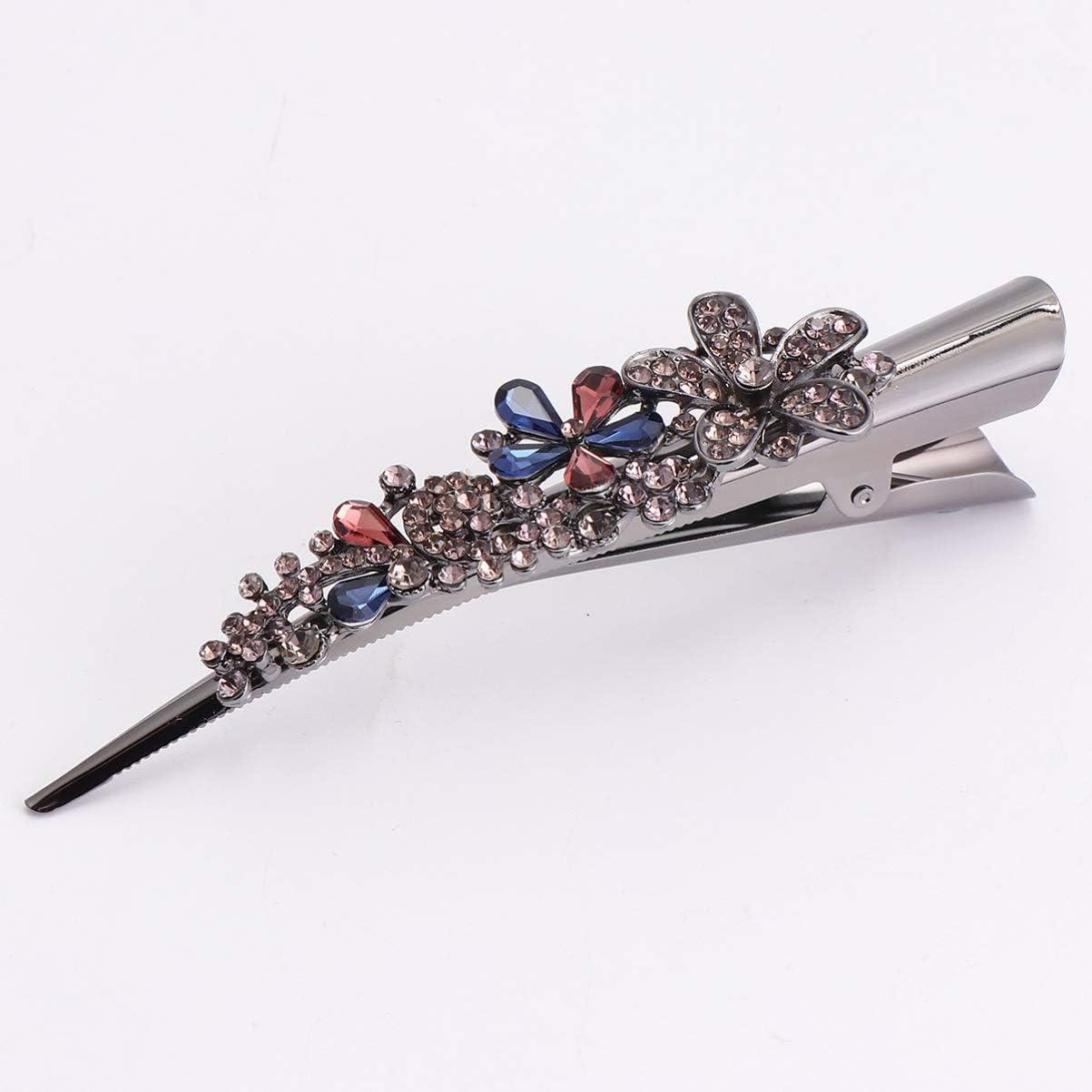 Lurrose Rhinestone Alligator Hair Clips 5.12 in Duckbill Hairpins Styling Sectioning Clips for Travel Face Washing and Dyeing - Image 5