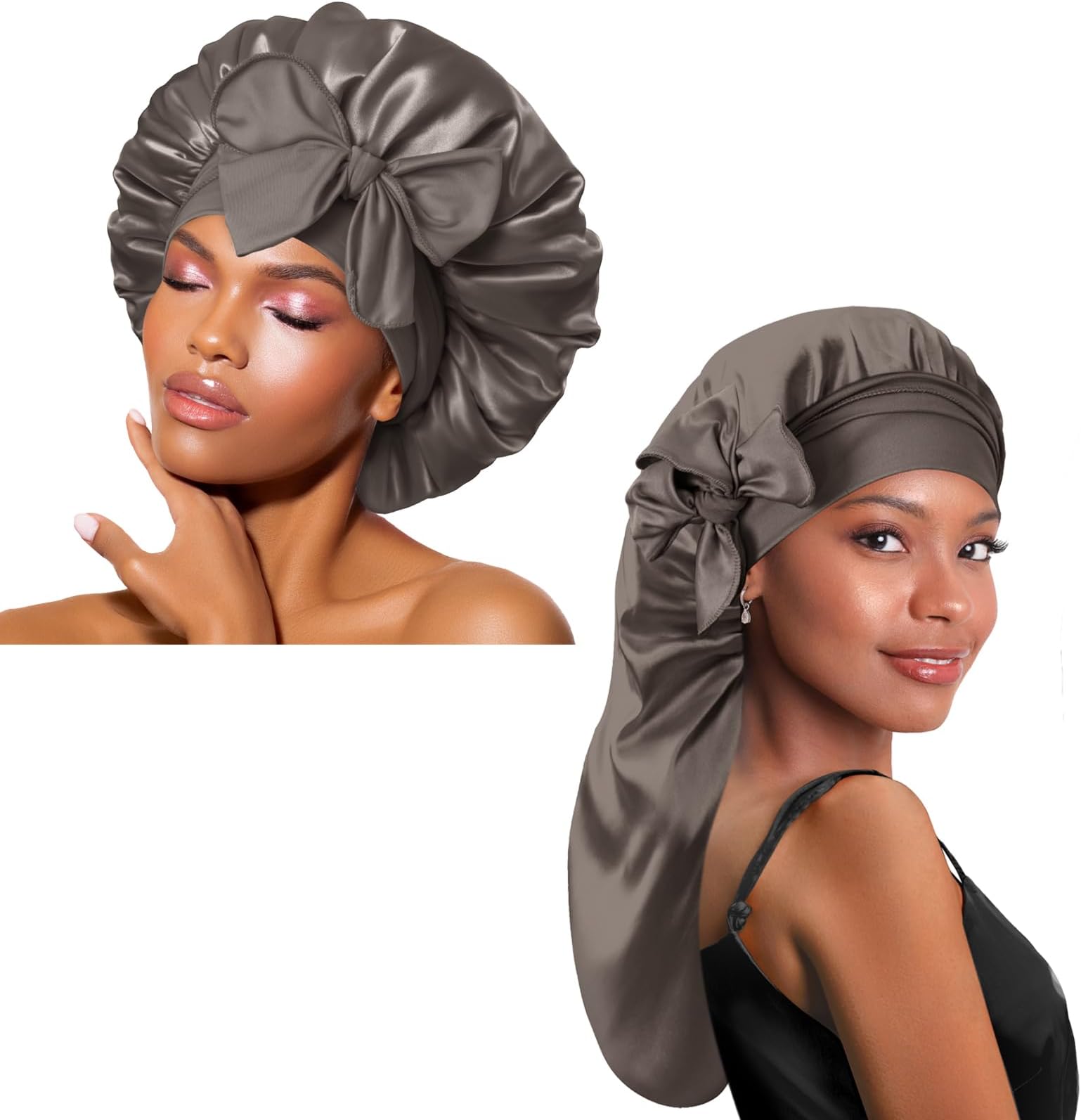 BONNET QUEENBraid Bonnet and Silk Bonnet for Sleeping Satin Bonnet Long Bonnet Hair Bonnet with Tie Band