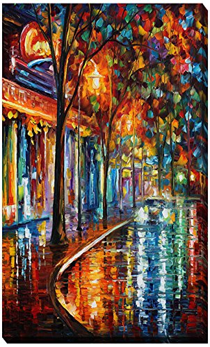 Picture Perfect International Giclee Stretched Wall Art By Leonid Afremov Night Cafe Artists-Canvas, 18 In X 30 In X 1 In #TOP23