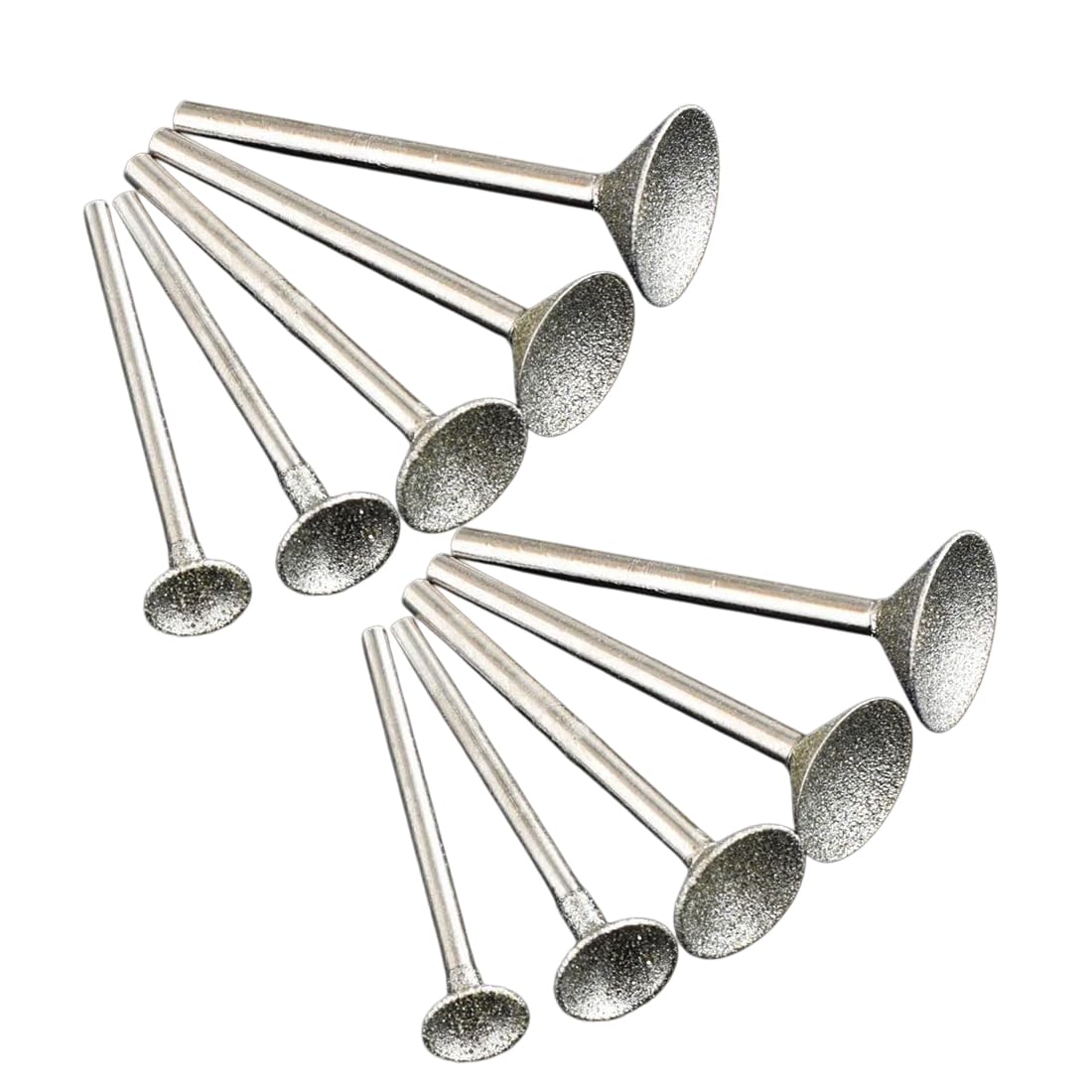 10 Pcs 1/8'' Shank Bowl Shape Diamond Burr (8mm - 16mm)