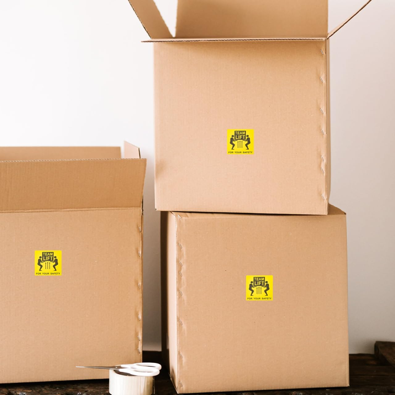 GLEAVI Team Lift Label Heavy Shipping Stickers Roll 1000 Adhesive Caution Labels for Moving Logistics Warehouse Safety 1.96X1.96In