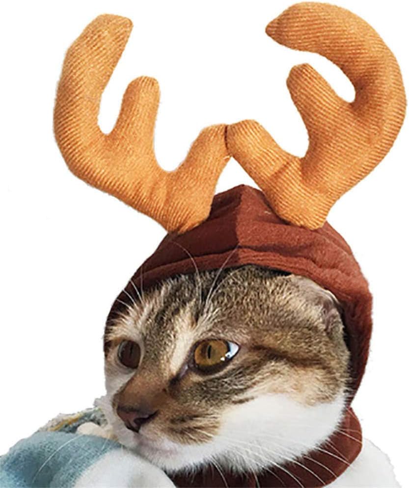 DNBUIFHSD Mascota Gato Perro Sombrero Bufanda roja Disfraz de Vacaciones navideñas Pequeños Animales Ropa Set Mascota Navidad asta Diadema