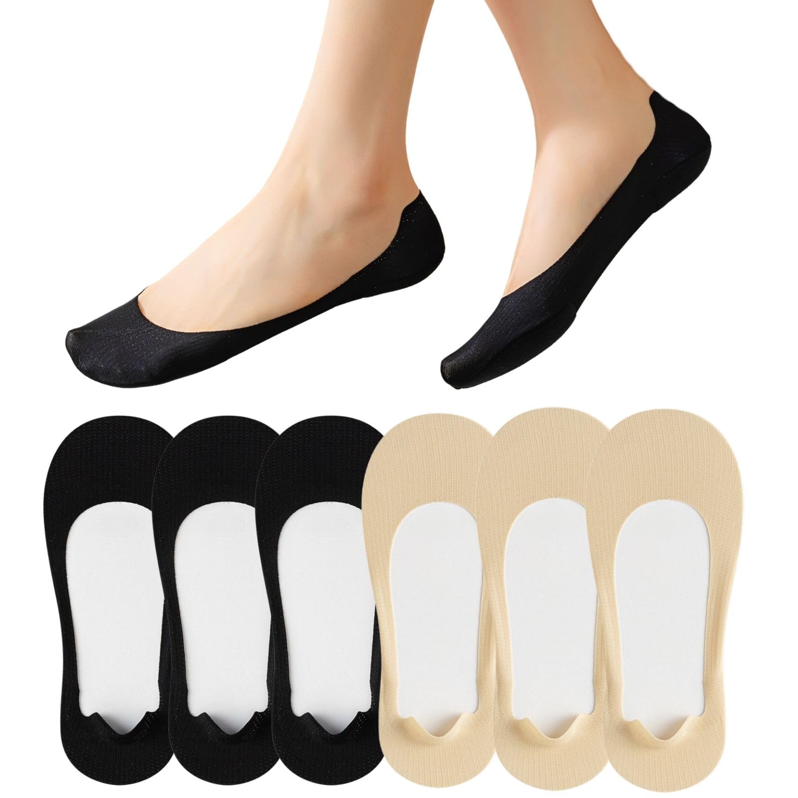 SoxbangTruly No Show Socks Ball-of-Foot Cushion Breathable Soft Sponge Boat Socks Ultra Low Cut Liner