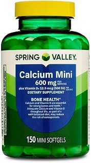 H4U Spring Valley Calcium Plus Vitamin D3, Dietary Supplement, 150 Mini Softgels