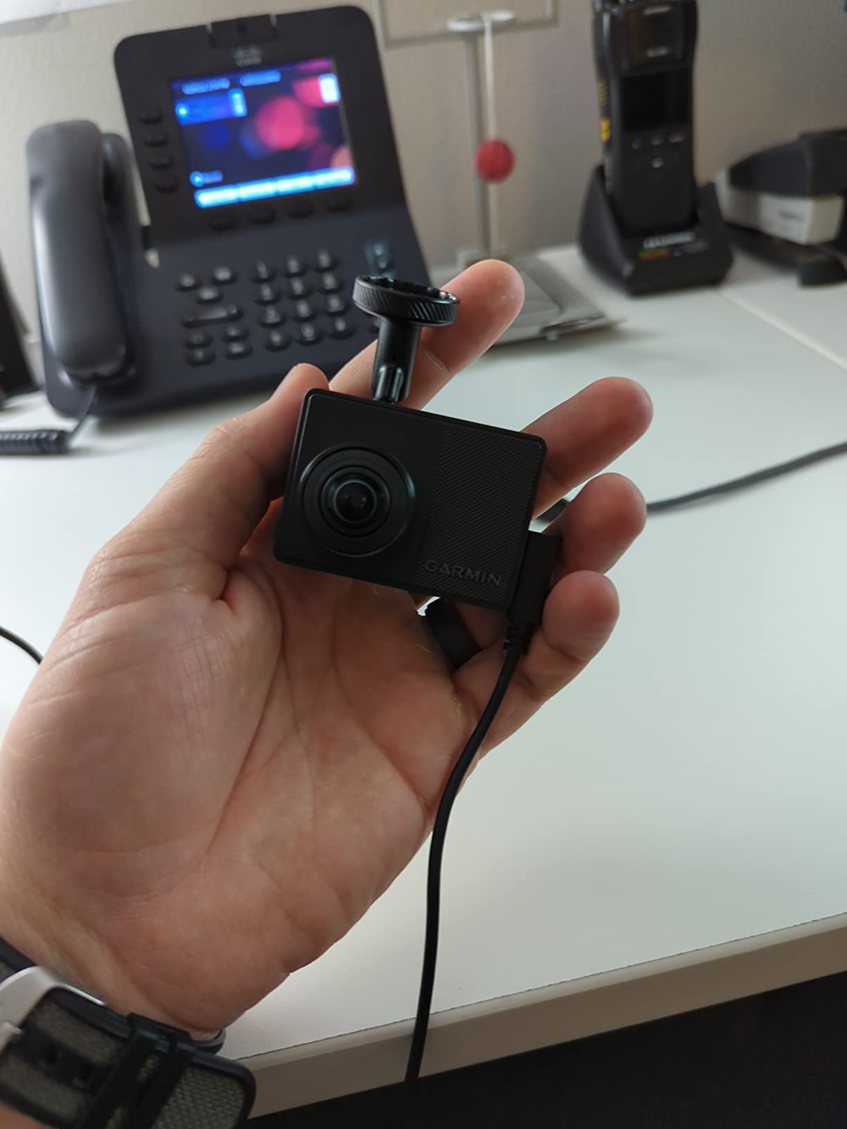 Garmin Dash Cam 67W detail shot of the camera body