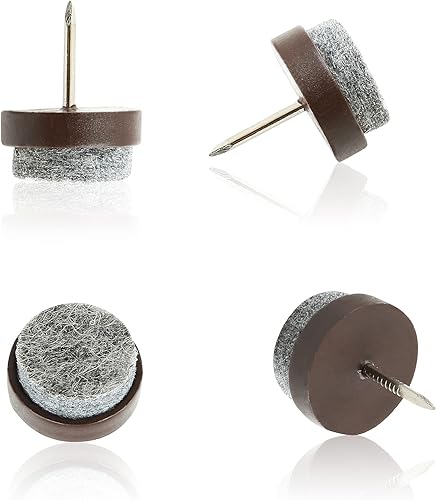 Miniatura 2 de 40 almohadillas de fieltro para uñas para patas de silla, protectores de pies de silla, deslizadores de muebles de 0.71 pulgadas, deslizadores de