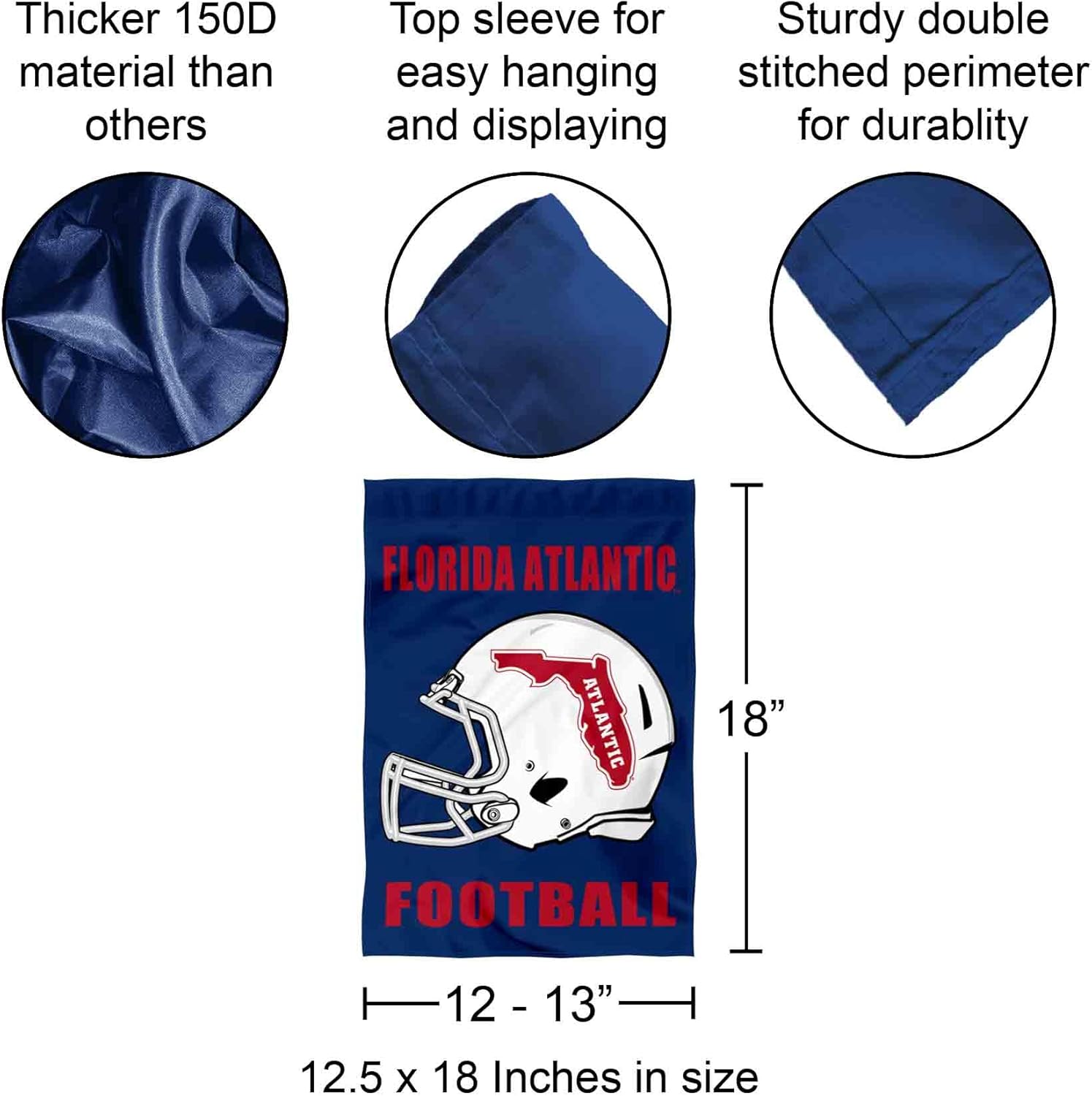 Florida Atlantic Owls Football Helmet Garden Yard Flag - Image 3