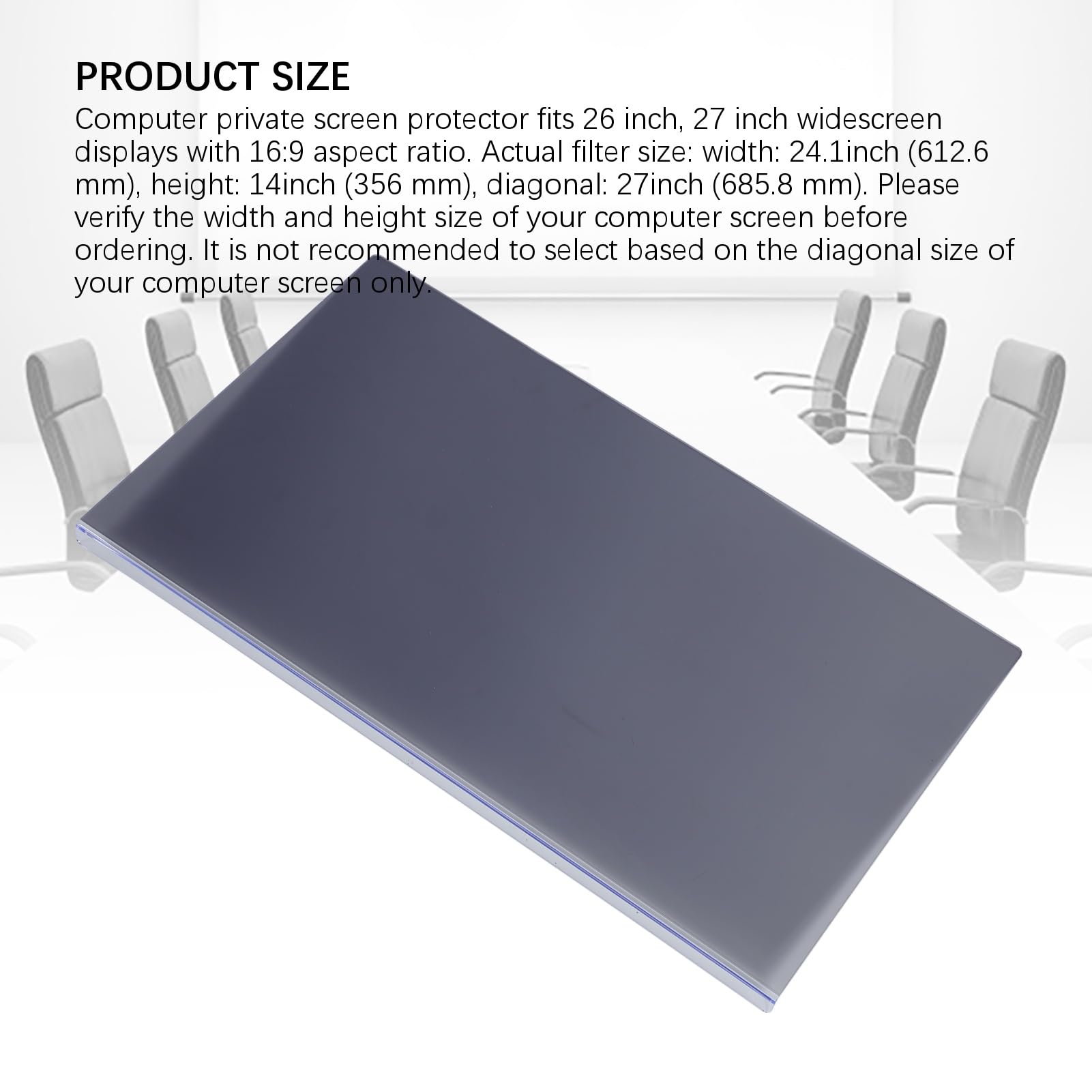 Filtro de Pantalla Privada para Ordenador Extraíble de 27 Pulgadas, Protector de Pantalla Colgante Antideslumbrante UV, Filtro de Privacidad para áreas de Alto Tráfico