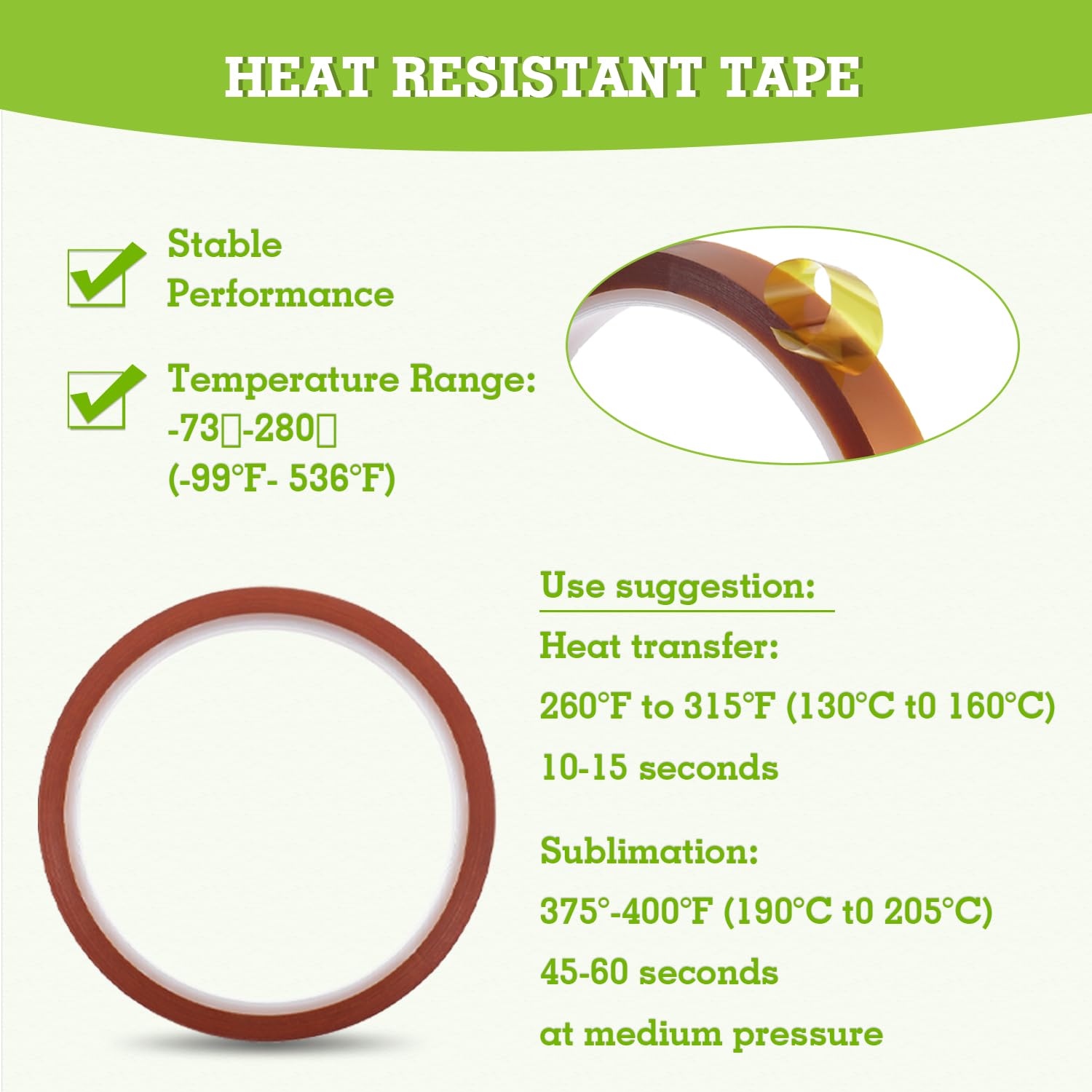 10mm X 33m 108ft High Temp Tape Sublimation No Residue with Silicone Adhesive for Protect CPU and 3D Printer Work Surface Soldering(4 Roll,Dark Brown)