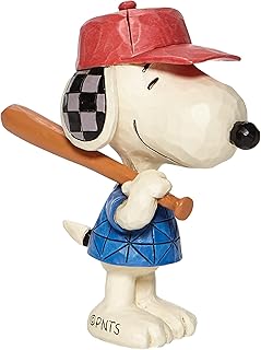 Enesco Peanuts by Jim Shore Snoopy Baseball Miniature Figurine, 3.25 Inch, Multicolor